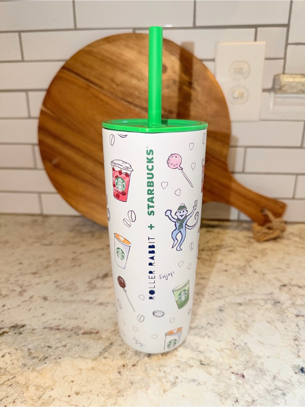 Starbucks Ltd Edition Roller Rabbit Coffeehouse Bonanza Stainless Steel Tumbler